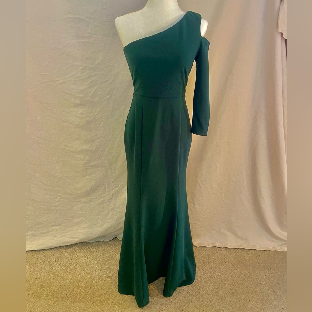 Windsor One-Shoulder Dark Green Dress
